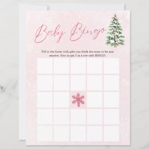 Lámina Juego de bingo para baby shower 'Bebé de Navidad c