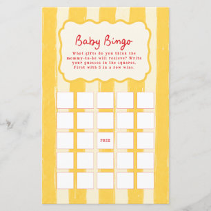 Lámina Juego de Bingo para Baby Shower Ciao Baby arte pop