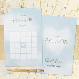 Lámina Juego de bingo para baby shower Cloud 9 Celeste