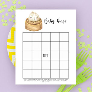 Lámina Juego de bingo para baby shower Cute Dumpling