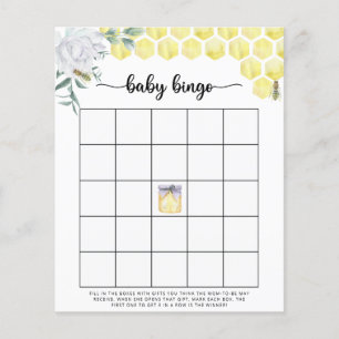 Lámina Juego de bingo para baby shower de abeja