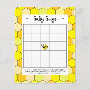 Lámina Juego de bingo para baby shower de abeja