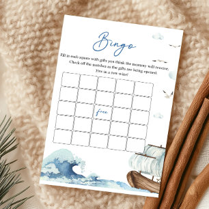 Lámina Juego de Bingo para Baby Shower de Barco Náutico