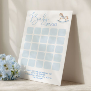Lámina Juego de bingo para baby shower de caballo mecedor