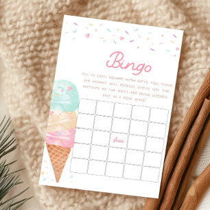 Lámina Juego de Bingo para Baby Shower de Helado