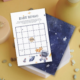 Lámina Juego de Bingo para Baby Shower de la Nave Espacia