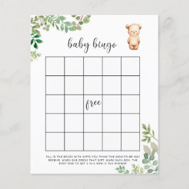 Lámina Juego de bingo para baby shower de osito