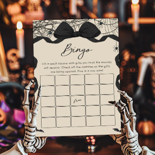 Lámina Juego de Bingo para Baby Shower de temática gótica