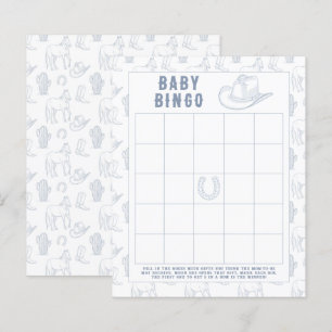 Lámina Juego de bingo para baby shower de vaquero bebé