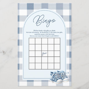 Lámina Juego de bingo para baby shower de zapatos de bebé