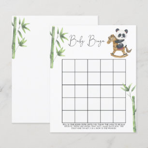 Lámina Juego de bingo para baby shower del oso panda bebé