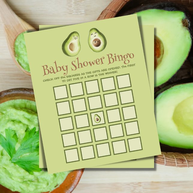 Lámina Juego de Bingo para Baby Shower Fiesta de Aguacate (Subido por el creador)
