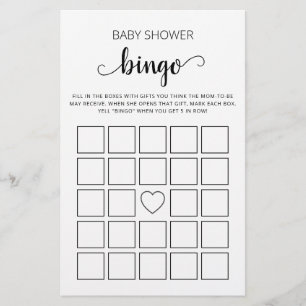 Lámina Juego de Bingo para Baby Shower fiesta de Baby Sho