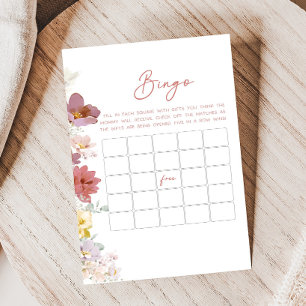 Lámina Juego de Bingo para Baby Shower Florals Baby Bloom
