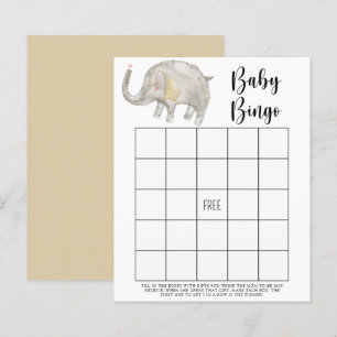 Lámina Juego de bingo para baby shower - Globo de elefant