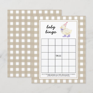 Lámina Juego de bingo para baby shower Lucky Duck Baby