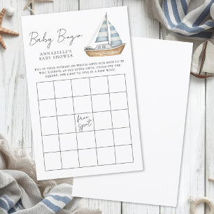 Lámina Juego de Bingo para Baby Shower Náutico