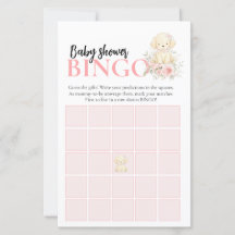 Juego de Bingo para Baby Shower | Niña Golden Retr