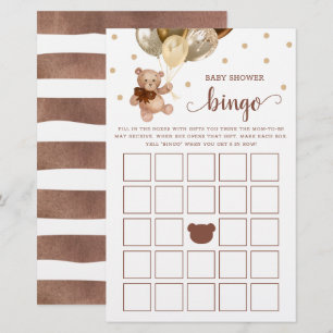 Lámina Juego de Bingo para Baby Shower Regalos Bingo Tedd