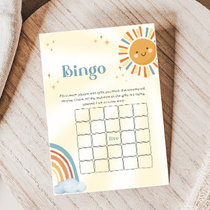 Lámina Juego de Bingo para Baby Shower Retro Sunshine