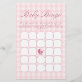 Lámina Juego de bingo para baby shower rosa