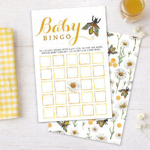 Lámina Juego de Bingo para Baby Shower Tema Abejorro Ab