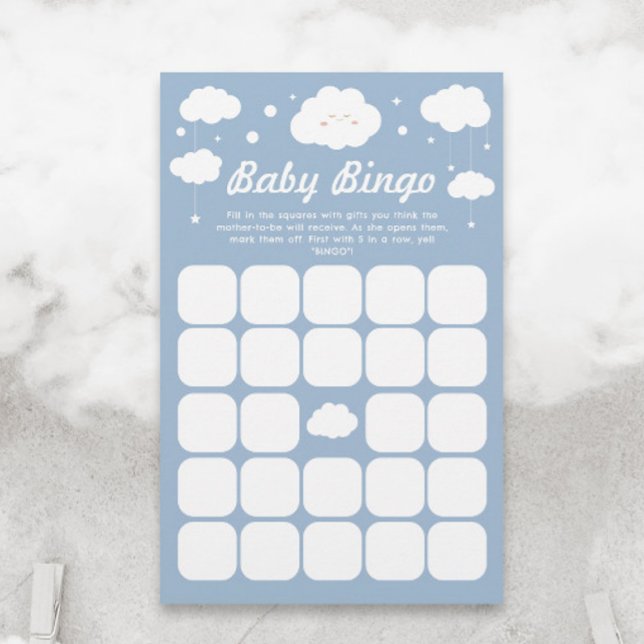 Lámina Juego de Bingo para Bebé Baby Shower en la Nube Az (Subido por el creador)
