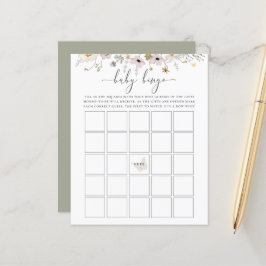 Lámina Juego de Bingo para Bebé de Flor Silvestre