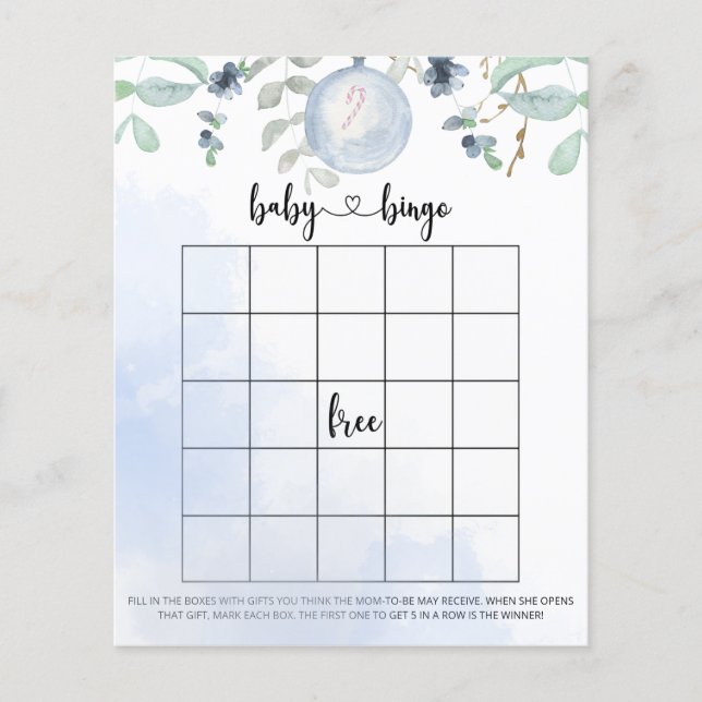 Lámina Juego de bingo para bebé de invierno (Anverso)