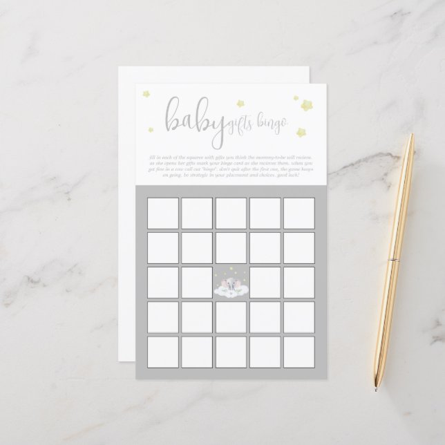 Lámina Juego de Bingo para Bebé Gris Gris Ligero para Ele (Anverso/Reverso In Situ)