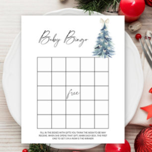 Lámina Juego de bingo para bebés de árbol de invierno