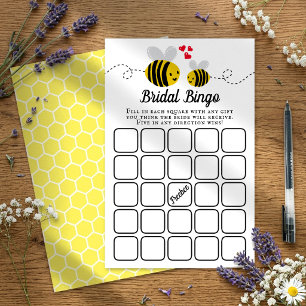 Lámina Juego de Bingo para Despedida de Soltera Abeja Mel