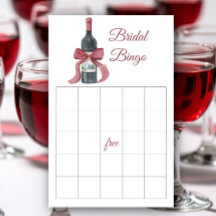 Juego de bingo para despedida de soltera con vino