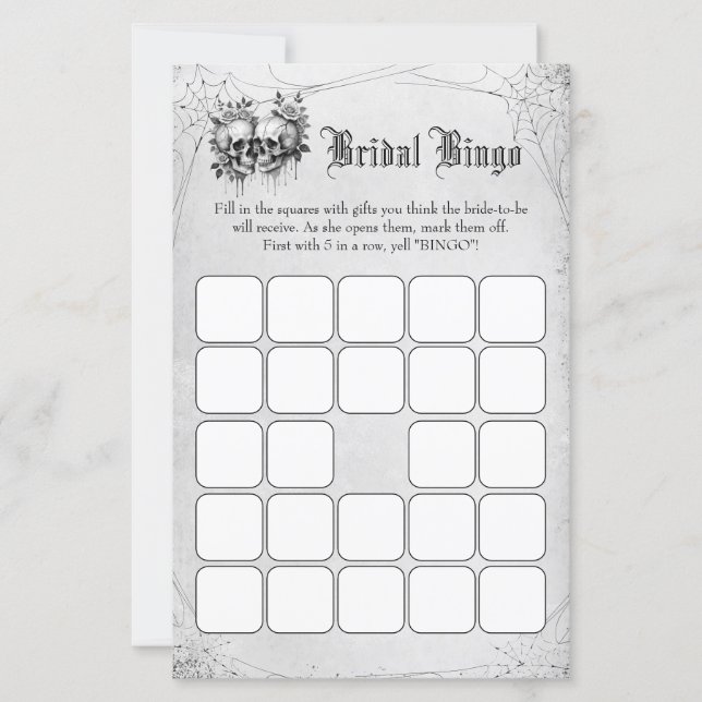 Lámina Juego de Bingo para Despedida de Soltera de Hallow (Anverso)
