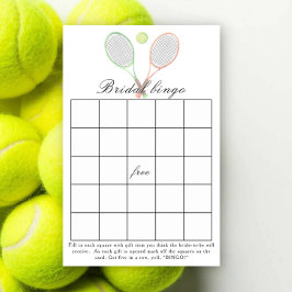 Lámina Juego de Bingo para despedida de soltera de tenis