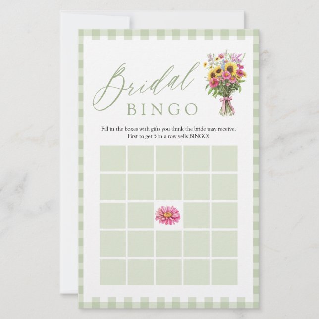 Lámina Juego de Bingo para Despedida de Soltera Sage Fres (Anverso)