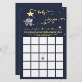 Lámina Juego de Bingo para Elefantes Cubiertos y Bebés