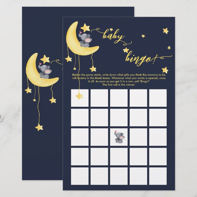 Lámina Juego De Bingo Para Elefantes Cuidados Y Mariposas (Anverso / Reverso)