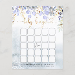 Lámina Juego de Bingo para la ducha de bebé de elefante d