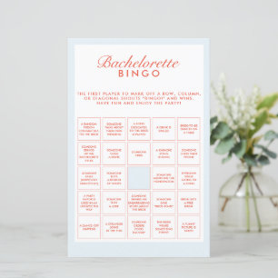 Lámina Juego de bingo Retro Blue & Red Bachelorette