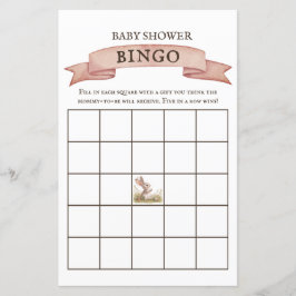 Lámina Juego de Bingo Rústico Bunny Baby Shower