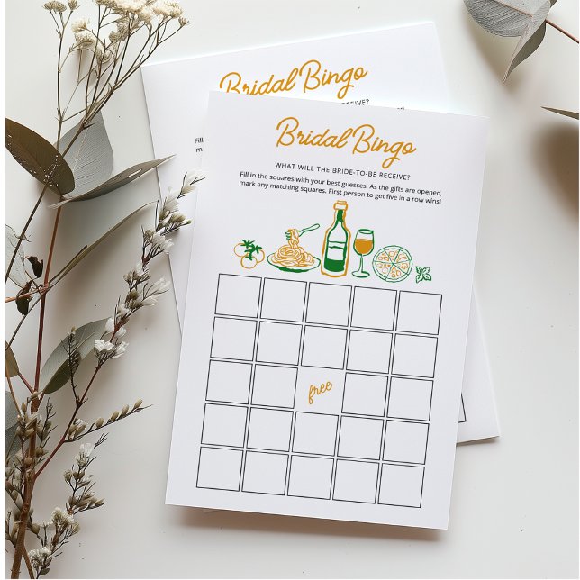 Lámina Juego de bingo rústico de boda con comida italiana (Subido por el creador)