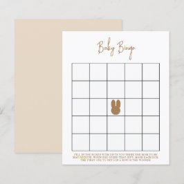 Lámina Juego de bingo simple de conejito para baby shower