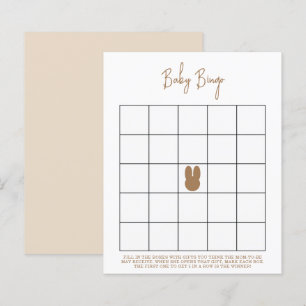 Lámina Juego de bingo simple de conejito para baby shower