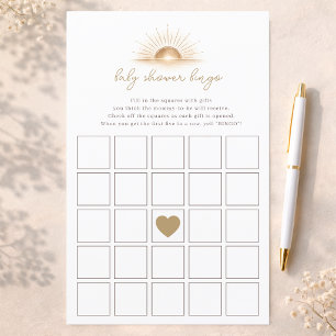 Lámina Juego de Bingo Simple para Baby Shower con tema de