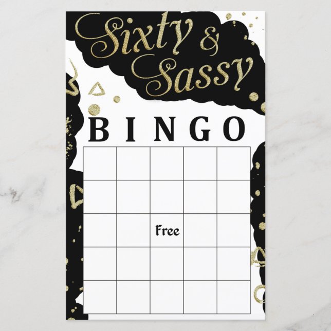 Lámina Juego de bingo Sixty y Sassy (Anverso)
