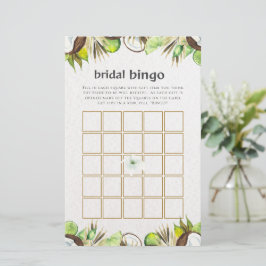 Lámina Juego de bingo Tropical Hawaiano Floral con ducha