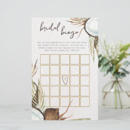 Lámina Juego de bingo Tropical Hawaiano Floral con ducha