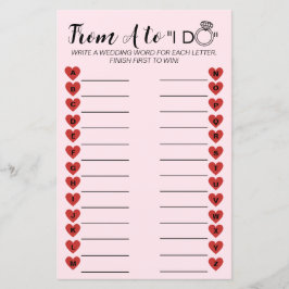 Lámina Juego de boda A a Z - Actividad de ducha de novia