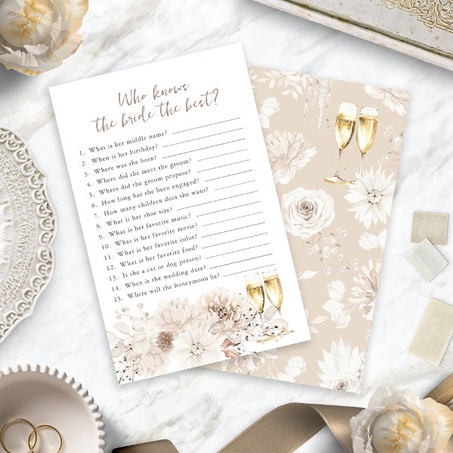 Lámina Juego de Boda Perlas y Prosecco (Pearls and Prosecco Bridal Game
)